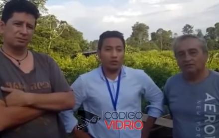 Vídeo. Captura de pantalla a la grabación desvelada ayer en la que aparecen los tres secuestrados en la frontera.