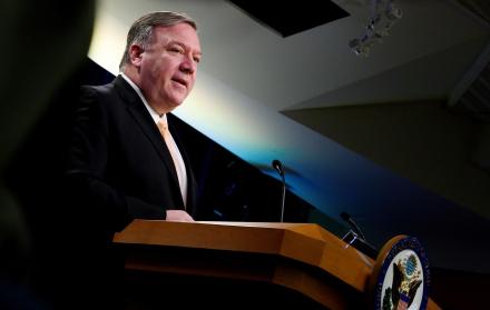 Imagen referencial. El secretario del Departamento de Estado, Mike Pompeo, apoya a Juan Guaidó.