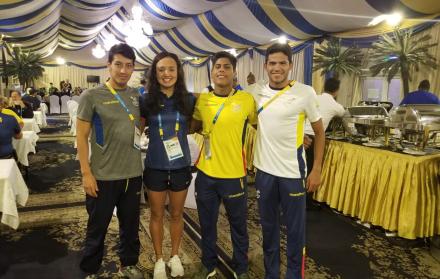 Parte de la delegación de Ecuador que está en Catar.