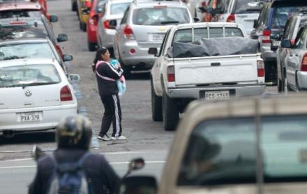 El tráfico entre las avenidas 6 de Diciembre y Juan León Mera, en el norte.