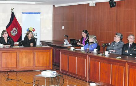 Pleno. Paulina Aguirre, presidenta de la Corte Nacional de Justicia, durante una de las sesiones del pleno.