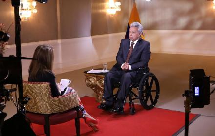 Imagen referencial. Lenín Moreno, durante una entrevista en Univisión, durante si visita a la ciudad de Washington.