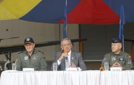 El ministro de Defensa, Oswaldo Jarrín, participó en la inauguración de la jornada de ejercicios de control aéreo ‘Andes II’, en Manta.