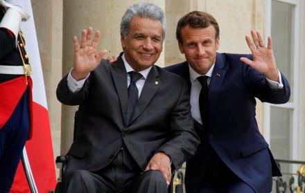 Macron recibió a Moreno en el Palacio del Elíseo, en París.