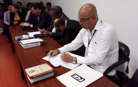 Audiencia de juzgamiento en la Unidad Judicial Albán Borja.