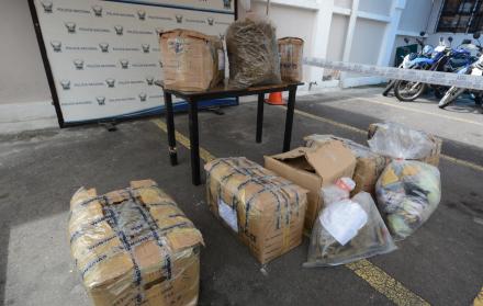 Droga incautada por la policía. 