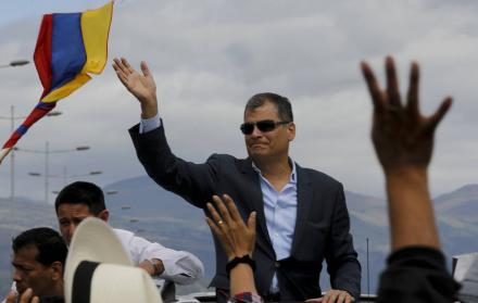El expresidente de Ecuador Rafael Correa, en julio de 2017 antes de partir hacia Bélgica.