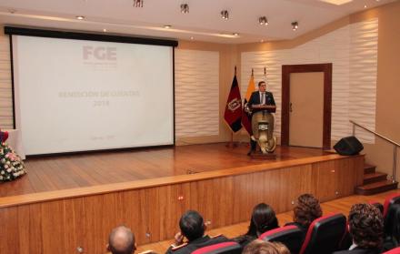 Este martes 26 de febrero de 2019, el fiscal general subrogante, Edmundo Briones, presentó el informe de rendición de cuentas de la entidad.