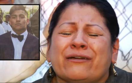 Madre de la víctima llora su pérdida. 