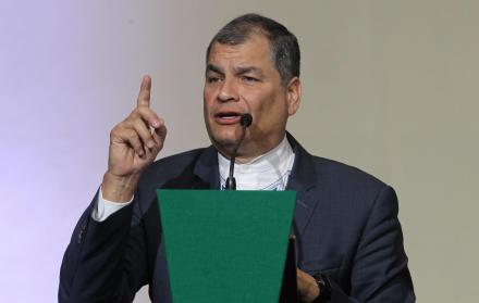 Conferencia. El expresidente Rafael Correa, el miércoles en México.