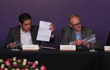 Cita. Richard Martínez, ministro de Economía de Ecuador, y Alejandro Werner, del FMI, en una reunión anterior.