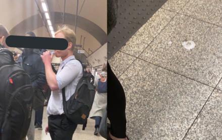 El tipo botó la pasta en el piso de la estación.