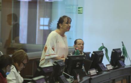 Reacción. Gabriela Rivadeneira fue la más apasionada del bloque correísta en defender la integración de Unasur.