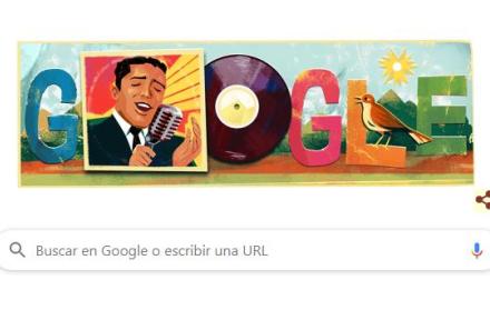 Doodle dedicado a Julio Jaramilo, conocido como el Ruiseñor de América.