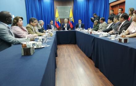 Lenín Moreno se reunió con representantes de la Confederación de los trabajadores en Carondelet.