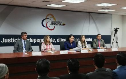 En el edificio del Consejo de la Judicatura, su titular, María del Carmen Maldonado, se refirió a las acciones de la entidad respecto a la gestión de la Fiscalía General del Estado.