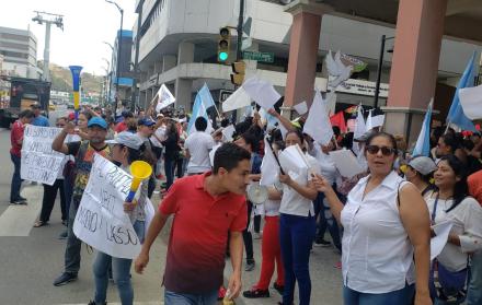 Los manifestantes realizaron una protesta pacífica.