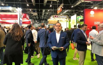 Richard Salazar, director ejecutivo de Acorbanec, en la Feria Fruit Attration 2019 en Madrid.