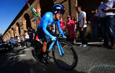 Carapaz terminó como el mejor del Movistar Team en el inicio del Giro.