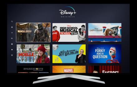 Fotografía cedida por Disney+ que muestra la interfaz de su plataforma televisiva.