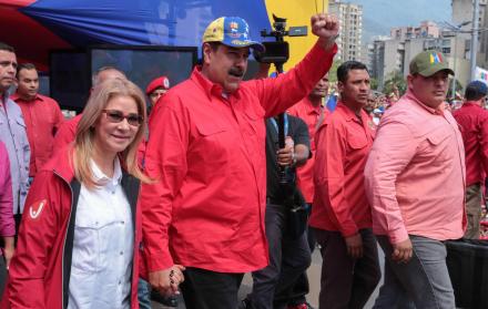 El presidente de Venezuela, Nicolás Maduro, mientras participa en un acto de Gobierno este sábado en Caracas.
