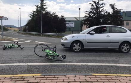 Así quedó la bicicleta del ecuatoriano, luego del impacto.