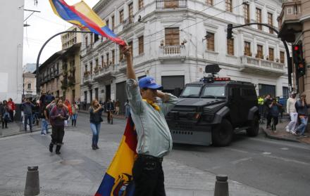 Protestas por el alza de combustibles en Quito. 