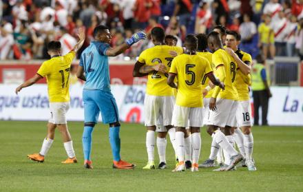 Jugadores de Ecuador en el partido contra Pe´ru, el pasado 28 de septiembre de 2019.