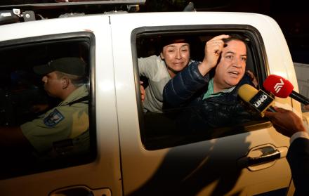 Detención. Marco Bravo a su ingreso en la Unidad de Flagrancia de la Fiscalía. Fue detenido en el norte de Quito. Se declaró perseguido político.