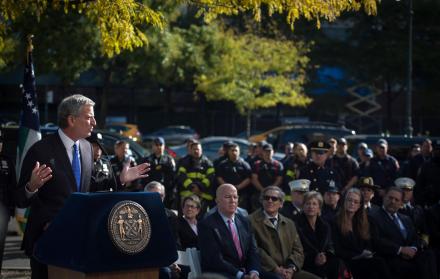 Fotografía cedida por la oficina del alcalde de Nueva York, Bill de Blasio.