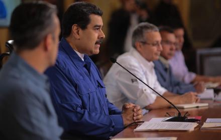 Nicolás Maduro, quien habla durante una transmisión obligatoria de radio y televisión.