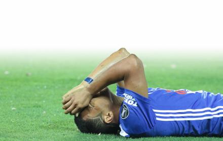 Frustración. Jefferson Montero no pudo celebrar en su debut en la Copa Libertadores.