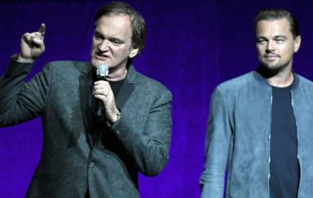 Quentin Tarantino y Leonardo DiCaprio en CinemaCon en Las Vegas.