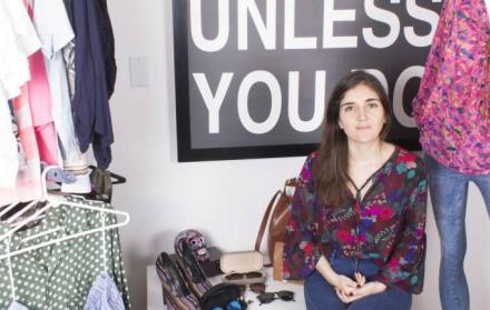 Paula Ceballos es seguidora de la moda sostenible. Ella es copropietaria de la tienda online Armarium, que ofrece ropa de segunda mano y pequeñas marcas de fabricación artesanal.
