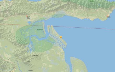 Captura de pantalla tomada del sitio web del Servicio Geológico de los Estados Unidos que muestra el epicentro del terremoto en Venezuela. 