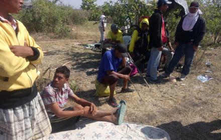La policía llegó para desalojarlos del lugar.