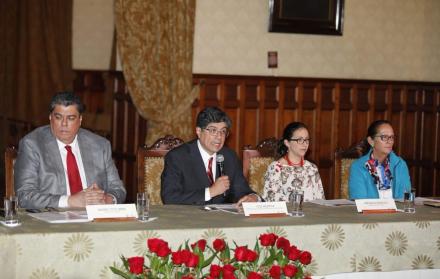 Rueda de prensa sobre la situación de venezolanos en Ecuador.