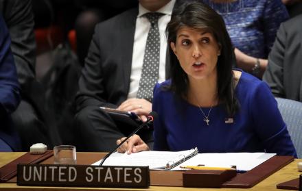 La embajadora de Estados Unidos ante Naciones Unidas, Nikki Haley
