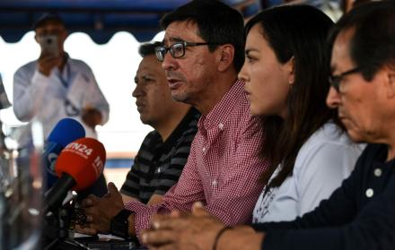 Familiares de periodistas asesinados en la frontera con Colombia. Fotografía del pasado 24 de junio de 2018.
