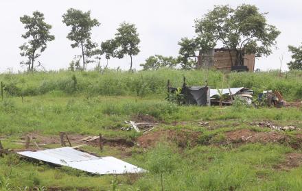 Evidencias. Los restos de unas viviendas de caña, en uno de los puntos identificados como Ab. Huacón.