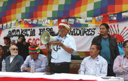 Según Jaime Vargas (cen), presidente de la Conaie, la reforma sobre la repartición del espectro radioeléctrico, va contra los derechos de los pueblos indígenas y contra la democracia. 