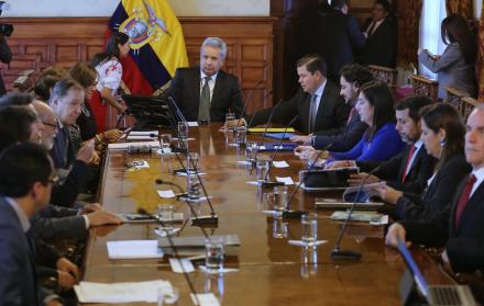 Acciones. La cita entre el presidente Moreno y las funciones del Estado duró cerca de cuatro horas.