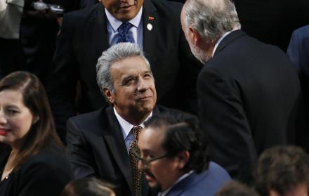 Lenin Moreno (c), participó en la ceremonia de investidura del presidente de Chile, Sebastián Piñera este domingo.