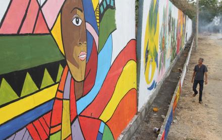 Mural. Este es uno de los trabajos realizados por artistas de la ciudad el pasado fin de semana en Palo Santo.