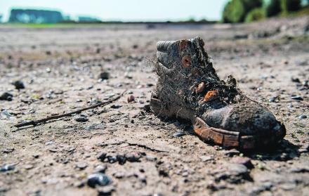 Abrasado. La orilla del río Rin lucía seca ayer a la altura de la localidad de Spijk, en los Países Bajos.