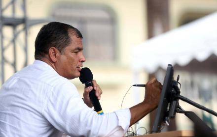 Expresidente Rafael Correa en los Enlaces Ciudadanos.