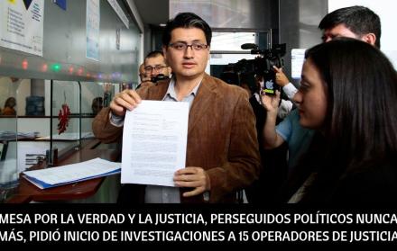 El presidente de la Mesa, Paúl Jácome, presentó la petición en un escrito que pide que se inicie una investigación de oficio contra 15 jueces de la Corte Nacional de Justicia (CNJ) de Ecuador