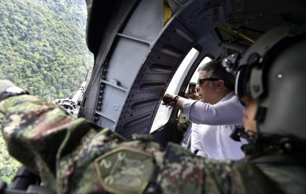Medidas. El presidente colombiano sobrevoló el pasado sábado la zona donde fue asesinado Guacho.