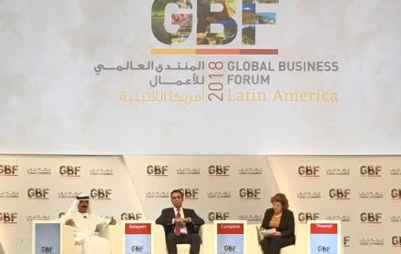 El ministro de Comercio Exterior, Pablo Campana, participa en el Foro Mundial de Negocios con América Latina que se realiza anualmente en Dubái, desde el año pasado.