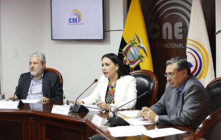 Rueda de prensa del Consejo Nacional Electoral.
